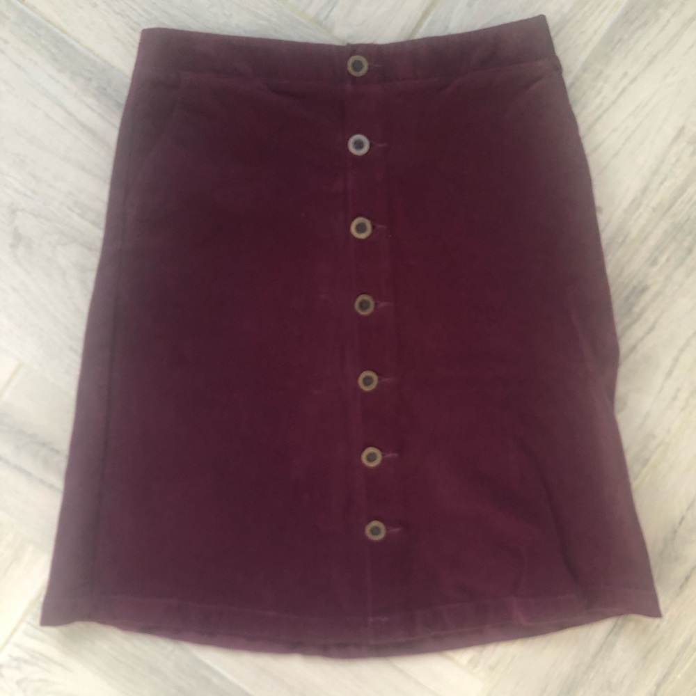 St John’s Bay Dark Burgundy Corduroy Skirt